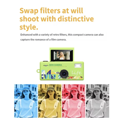 Camara Retro Llavero Con Pantalla Flip